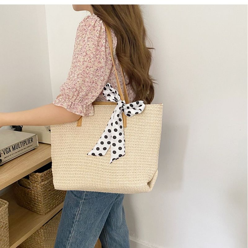 Grastasche für den Unterricht, große Kapazität, Freizeitspitze, gewebte Umhängetasche für die Sommerarbeit 2024, Einkaufstasche_voghion.com