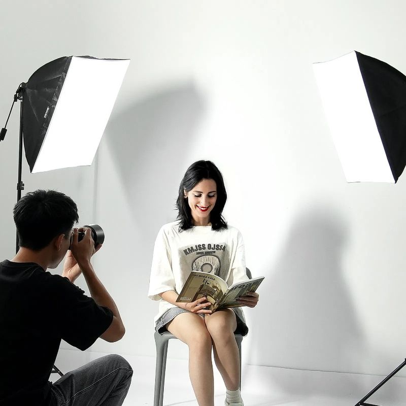 24 In In Adjustable X Kit Stand Bulbs Lighting 24 Softbox LED 30W 5500K_voghion.com