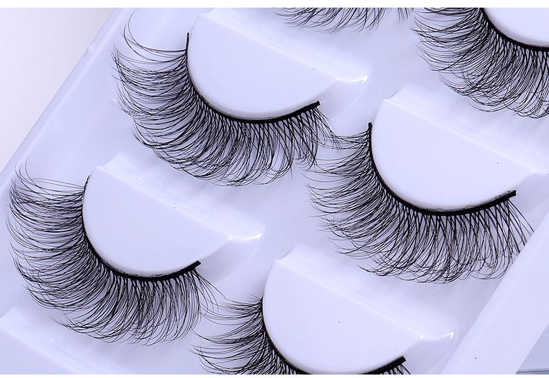 Doppeltes Augenlid, europäische und amerikanische falsche Wimpern, 3D, 5 Paar weiche, gekreuzte Curling-Wimpern_voghion.com