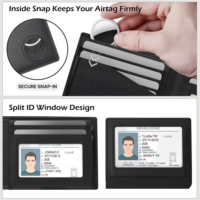 Men's Bags Manufacturers Supply Men's Genuine Leather Carbon Fiber 2 Fold With Hinge Anti Theft Brush Airtag Tracker Wallet Wallet_voghion.com