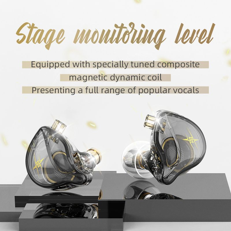 2Pcs QKZ ZXT Wired Earbud Ergonomic with/without Mic TPE 10mm Moving Coil In-ear Earphone for Gaming_voghion.com