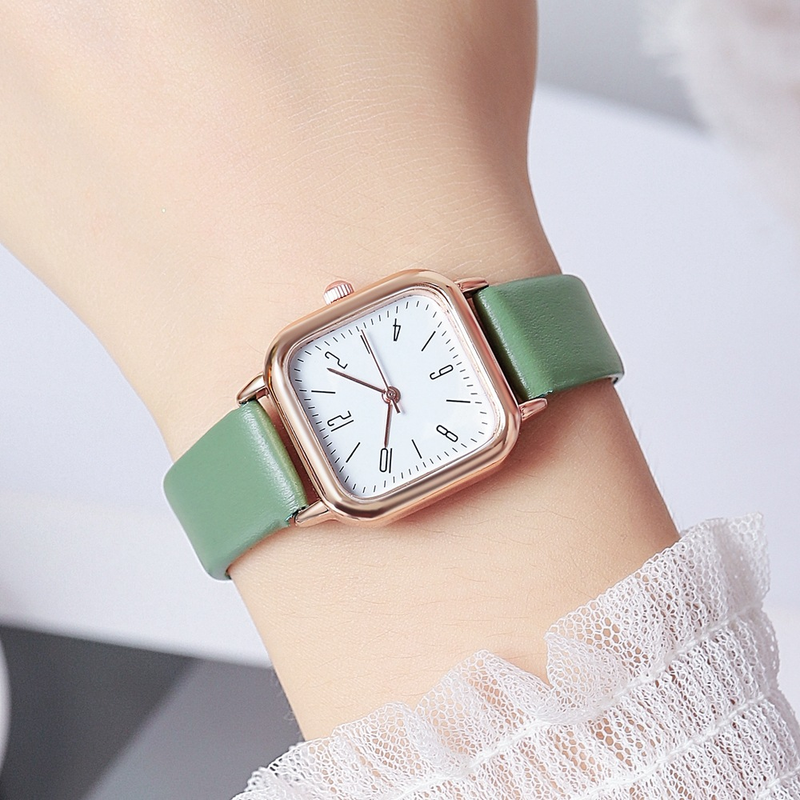 Orologio da donna alla moda, nuovo stile Instagram, serie Sen, moda digitale, minimalista, quadrato, con cintura per studenti, quadrante piccolo_voghion.com