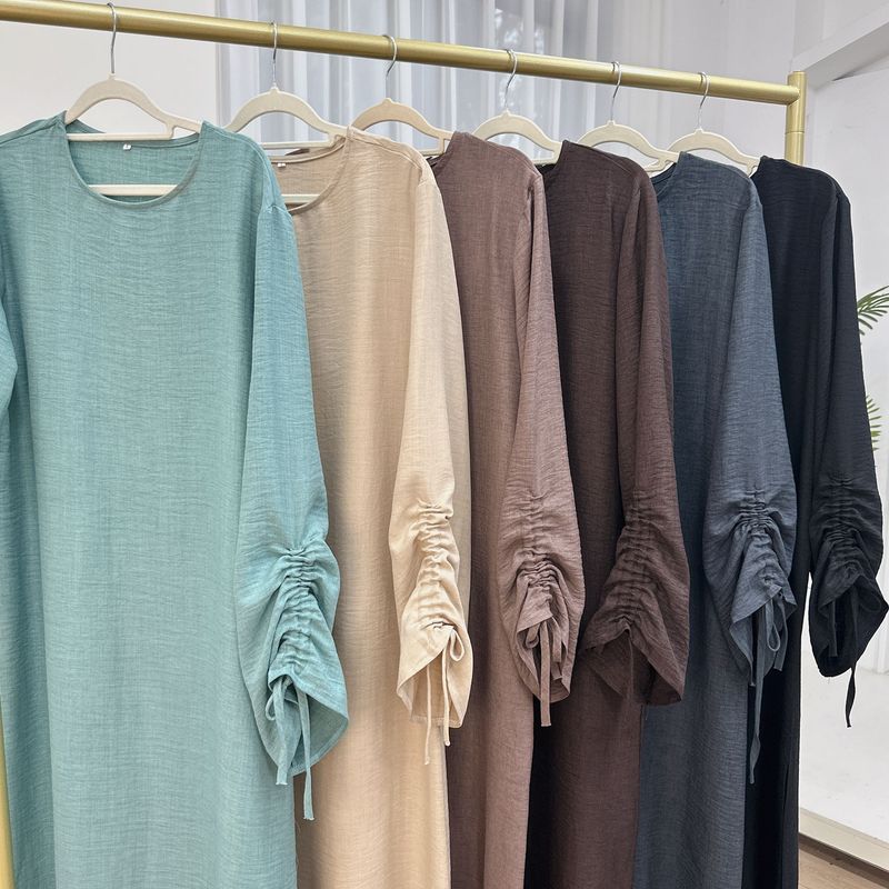 Damenbekleidung Frühling und Sommer Party Ärmel Bindekleid LR833_voghion.com