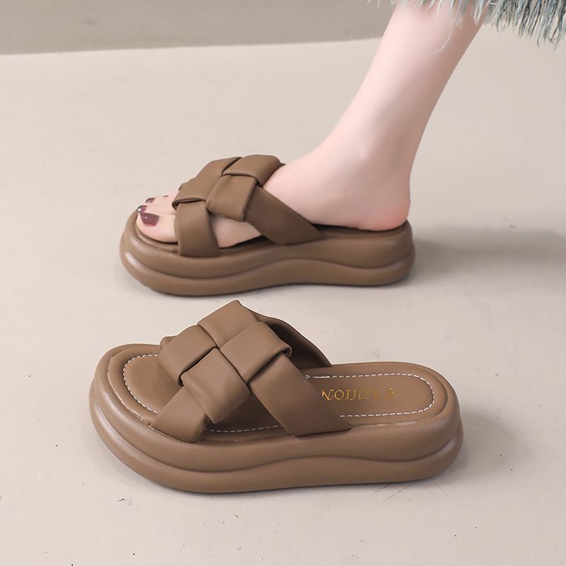 Plateau-Hausschuhe Damen tragen hochwertige 2024 Sommer neue weiche Sohle Flip-Flops Mode Hausschuhe_voghion.com