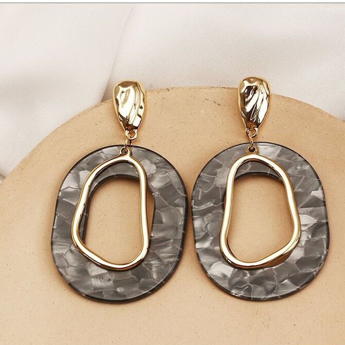 Orecchini a cerchio esagerati per donne, eleganti, lunghi, versatili, semplici, geometrici, pendenti._voghion.com