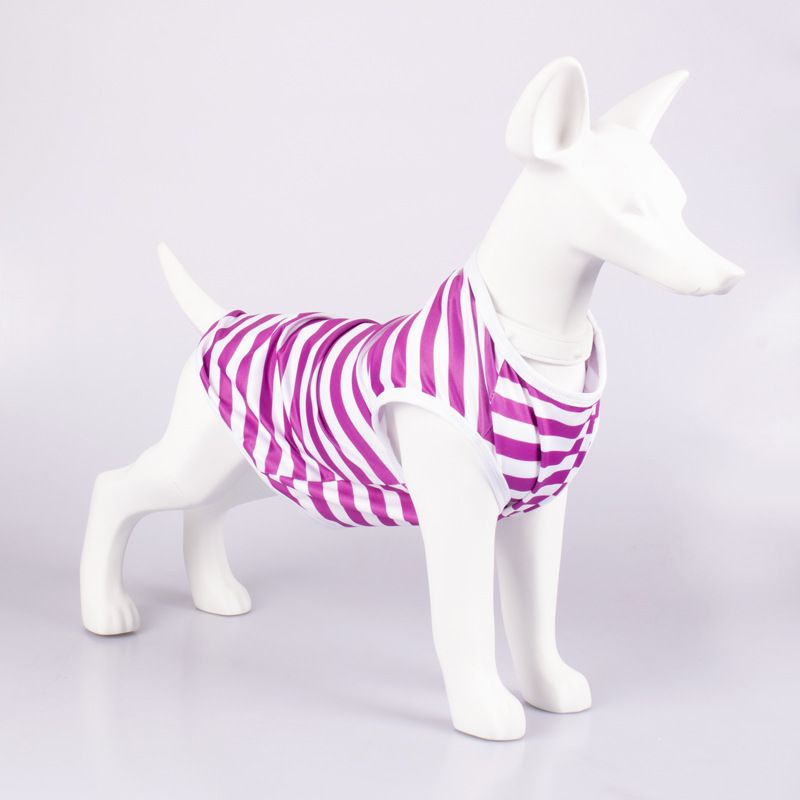 2025 Spring Summer Thin Pet Vest Striped Round Neck T-Shirt Small Medium Dogs Cooling Dog Clothes_voghion.com