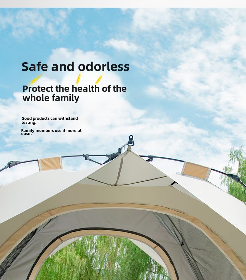 Tenda automatica a doppio strato per 3-4 persone, quattro stagioni, costruzione antipioggia, apertura rapida, tenda da campeggio esposta_voghion.com