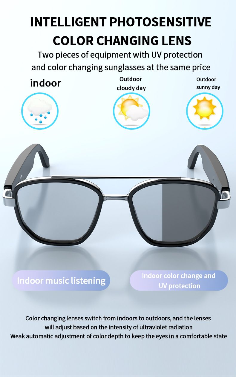 Wireless Bluetooth Sunglasses GS17 With Polarized UV Protection Lenses, Hands-Free Calling & Music, Lightweight & Stylish For Driving_voghion.com