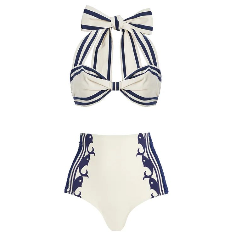2025 Bikini New Navy - Costume da bagno intero con scollo a V e vita alta, per donna, 25298_voghion.com