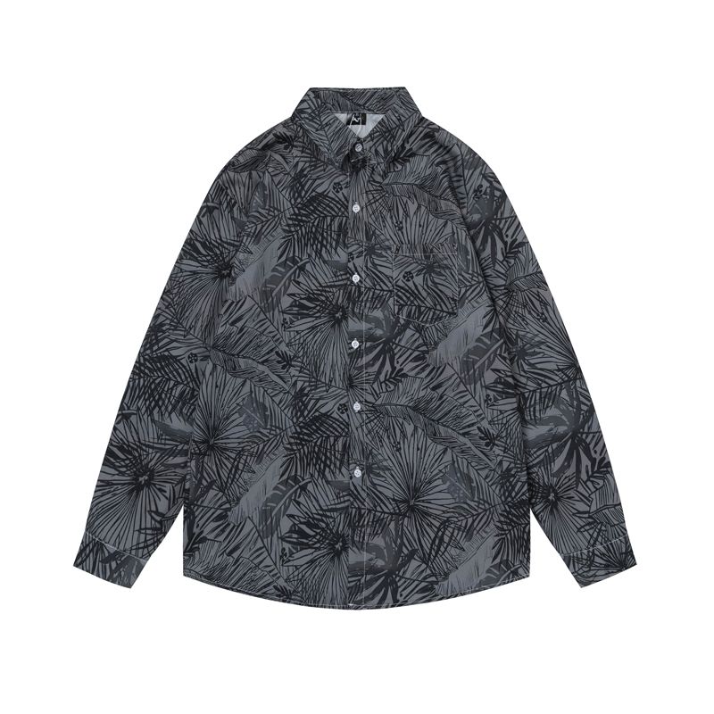 Giacca da coppia con camicia e giacca a maniche lunghe in stile vintage floreale in stile hawaiano tailandese per uomo e donna_voghion.com