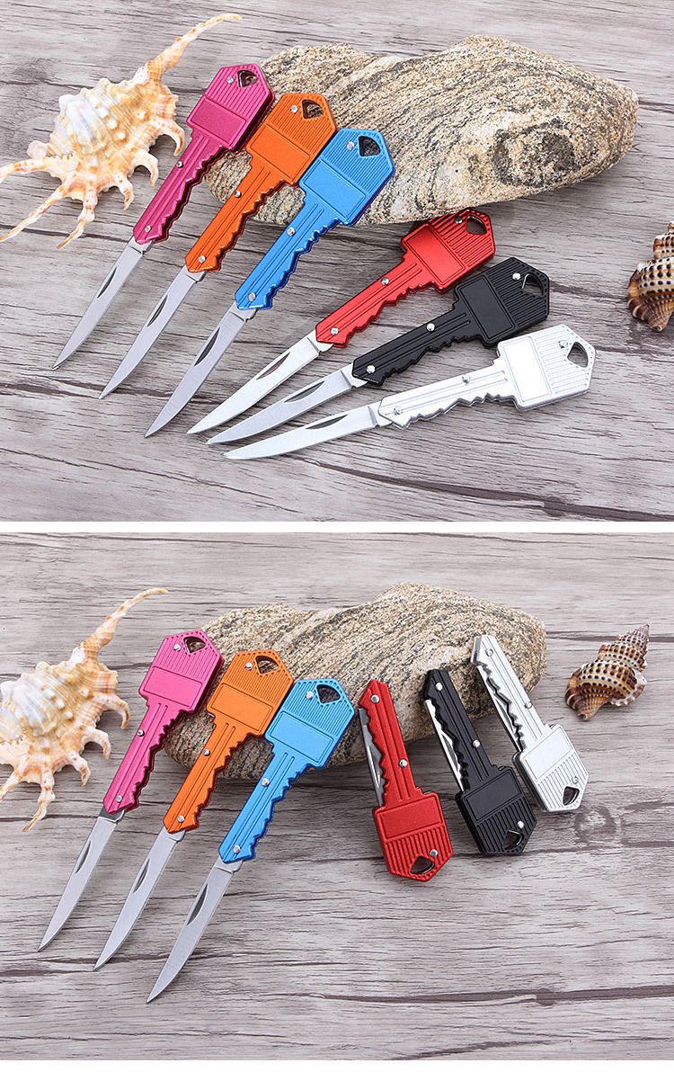 Multifunctional Stainless Steel Keychain Folding Knife - Compact, Sharp & Portable For Outdoor, Camping & Everyday Carry (EDC)_voghion.com
