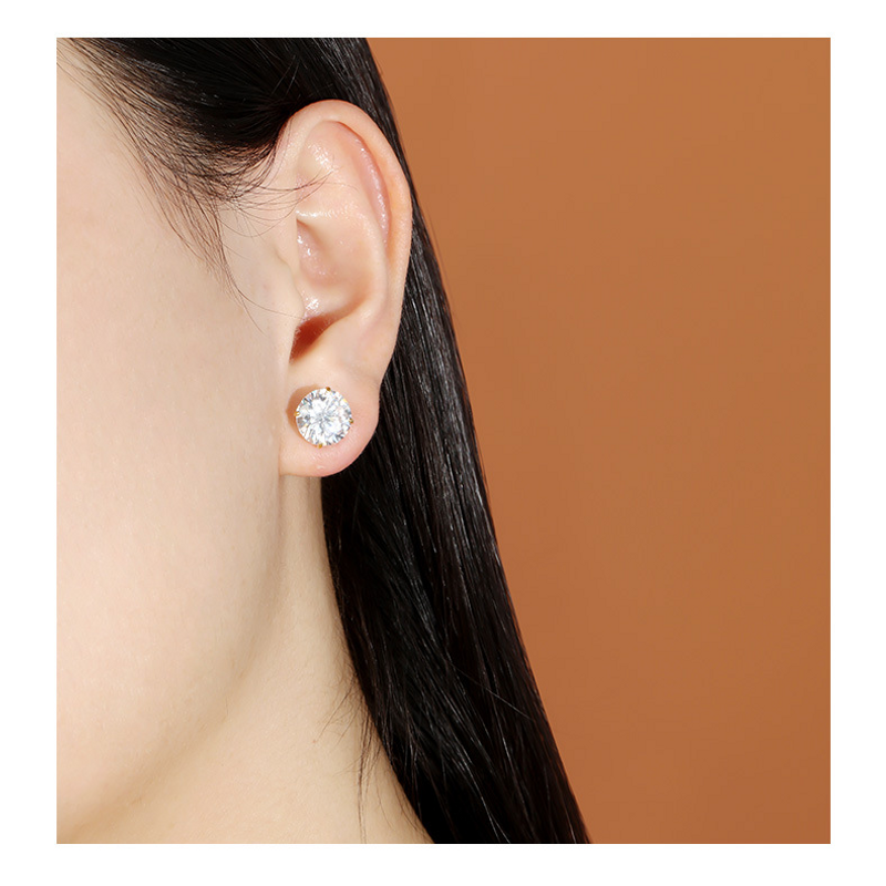 S Sterg Sier Four Claw 10mm Zircone Intarsiato Orecchini Alta Qualità Commercio Estero Transfrontaliero All'ingrosso Flash Ear Gioielli_voghion.com