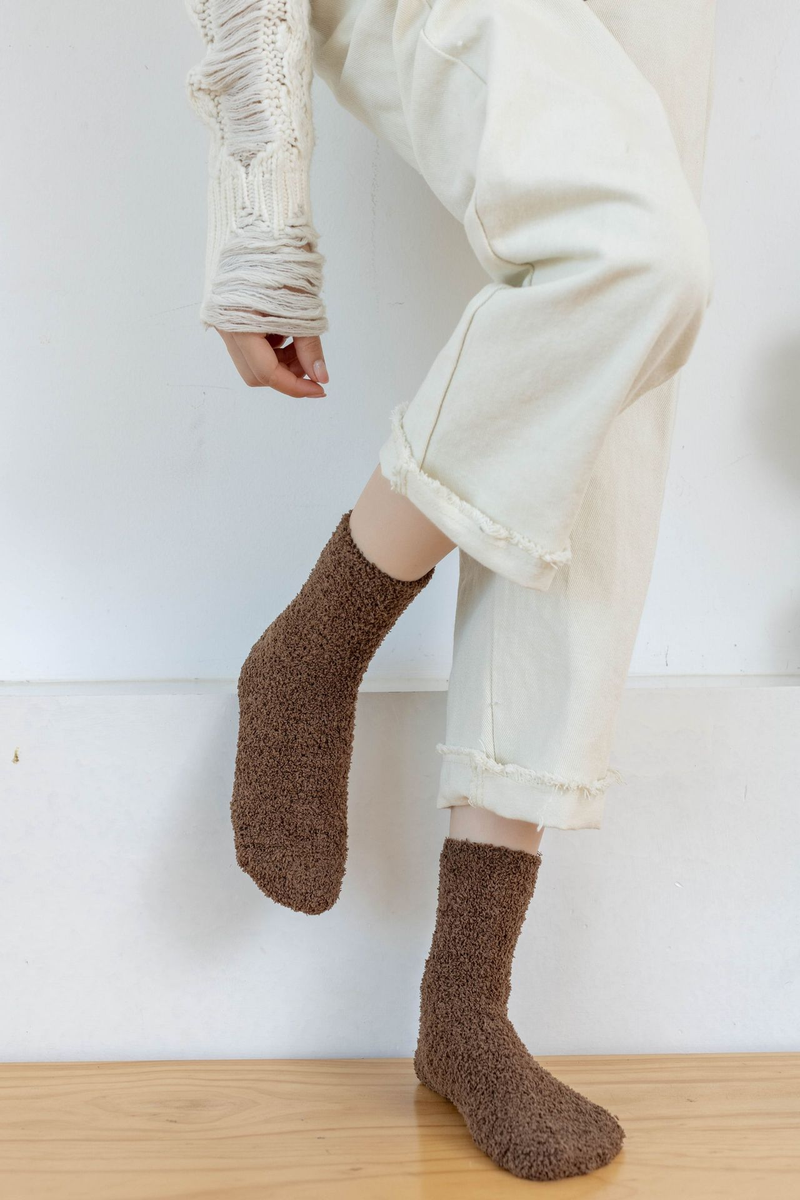 Haruku Autumn Winter Women's Thickened Thermal Coral Fleece Floor Fuzzy Soft Candy Colorful Kawaii Socks_voghion.com