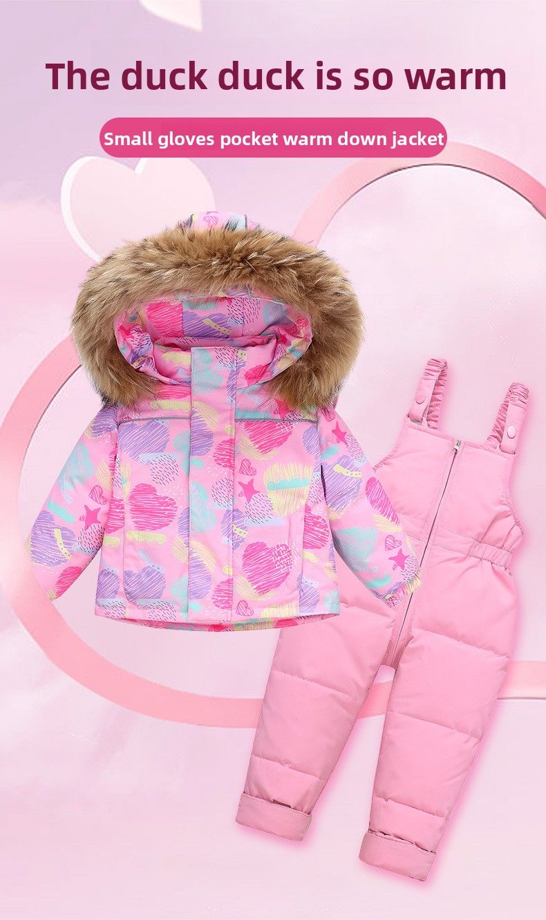 Piumino per bambini 2025, neonato, 1-5 anni, ragazzi e ragazze, nuovo set invernale in due pezzi, top + tuta_voghion.com