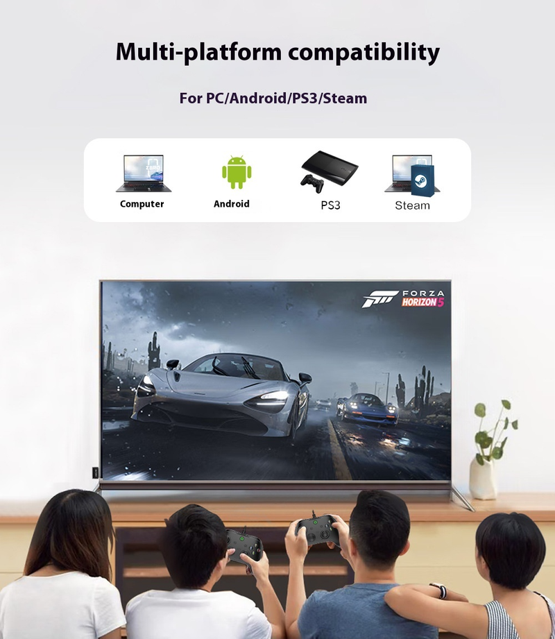 Controller cablato premium con pulsanti turbo e personalizzati - Gioco multipiattaforma per PC/Android/PS3/Steam_voghion.com