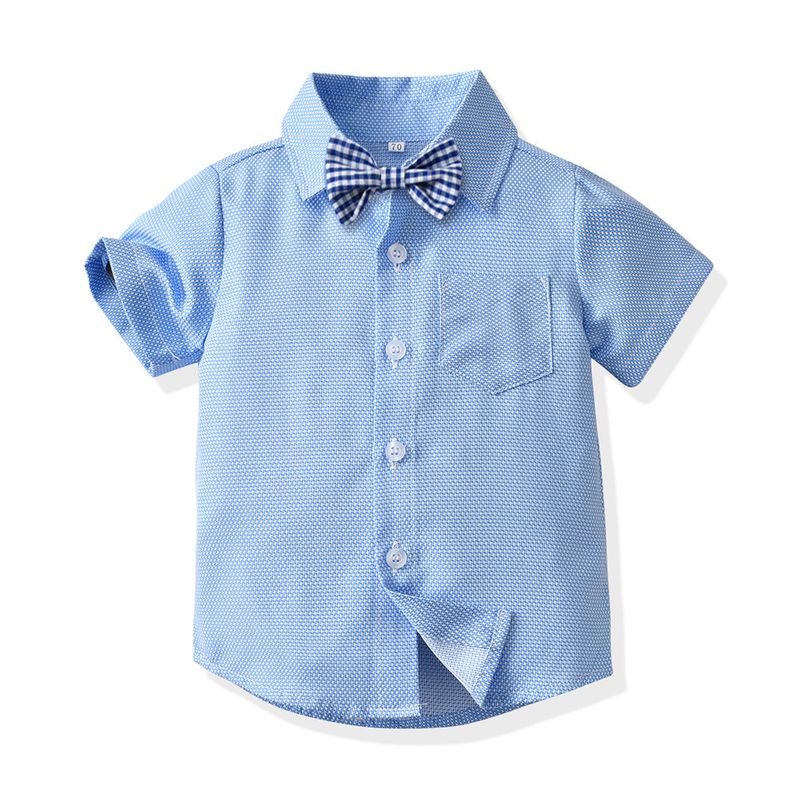 Kinderkleidung Kinderkleidung Jungenkleid Kinderanzug Jungen Kurzarmhemd Host-Performance-Kleidung Blumenmädchen Baby ein Jahr alt_voghion.com