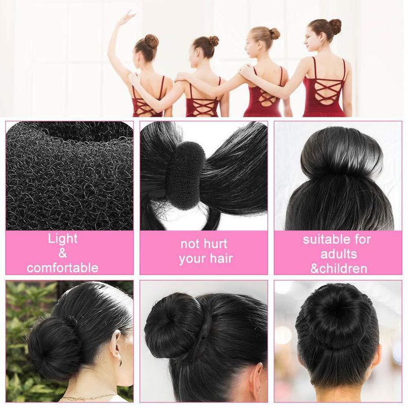 Set di strumenti per intrecciare i capelli con chignon, accessori per capelli, strumenti per intrecciare i capelli a forma di bocciolo di ciambella_voghion.com