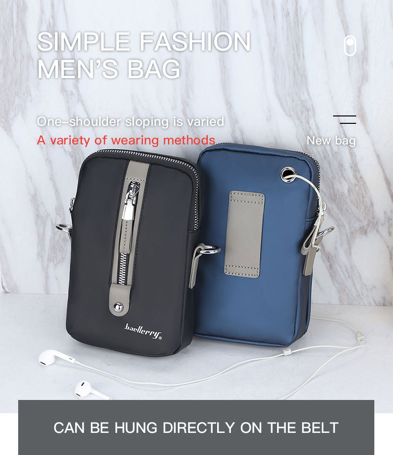 Baellerry New Men's Shoulder Bag Simple Casual Large Capacity Crossbody Bag Business Zipper Wallet_voghion.com
