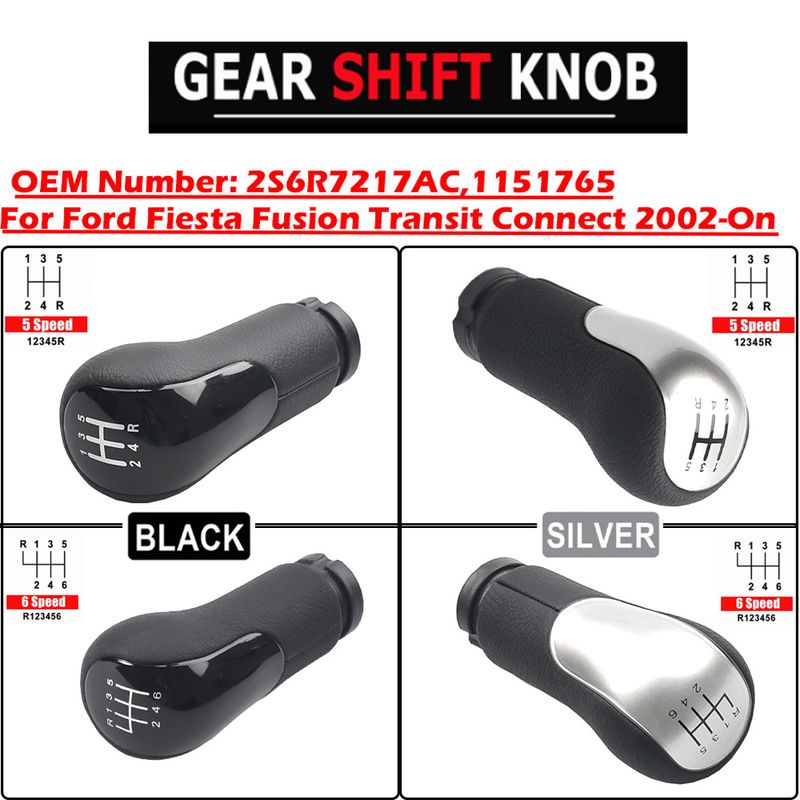 Perilla de cambio de marchas para Ford Fiesta Fusion Transit Connect 2002, 2003, 2004, 2005, 2006 y 2007._voghion.com