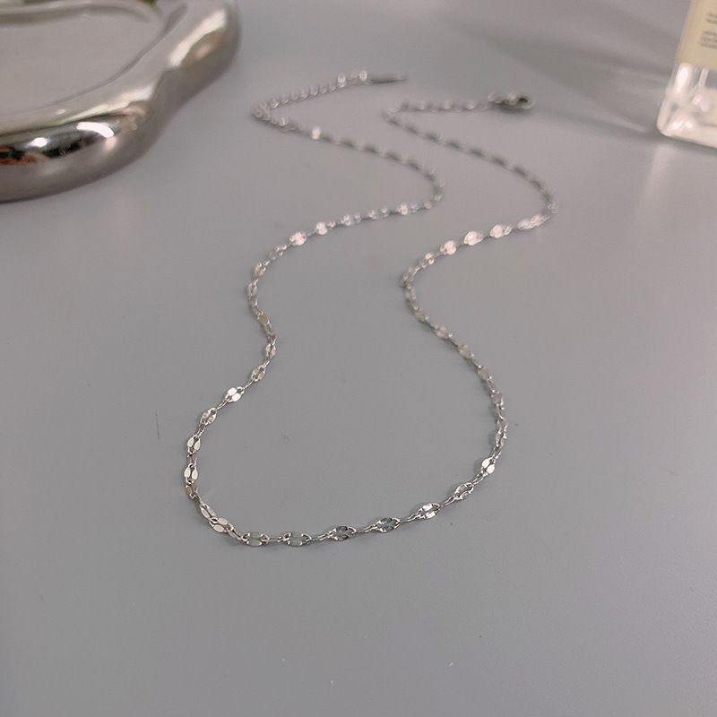 Titanium Gold Hip-Hop Thin Necklace Trendy Ins Unisex Cuban Clavicle Sweater Chain Stainless Steel Choker_voghion.com