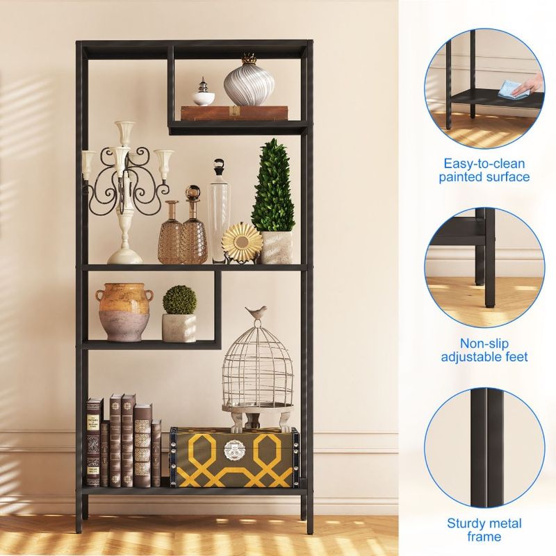 Scaffali moderni in metallo con scomparti e gambe, scaffale per libri, per riporre gli scaffali, organizer per camera da letto, indipendente, soggiorno, 4 con_voghion.com