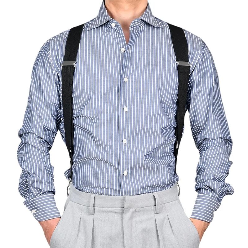 VOOTHOST Hip-Clip Suspenders For Men Heavy Duty Big Tall 3.5cm 2 Clips Adjustable Elastic Trouser Braces Strap Belt Gifts For Dad Husband VB233_voghion.com