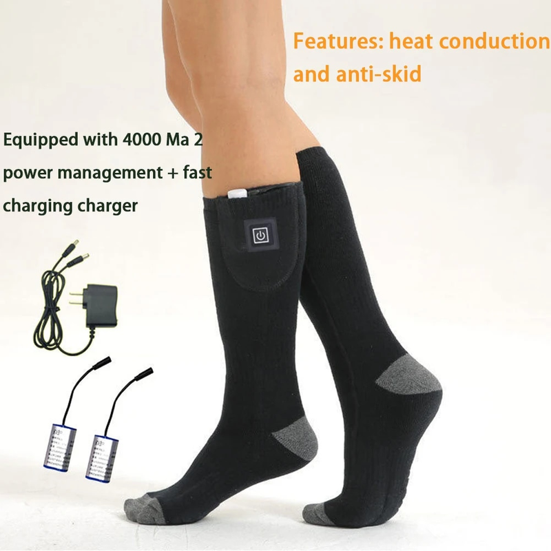 Elastische elektrische Heizsocken für den Winter, atmungsaktive Fußwärmer, beheizte Strümpfe zum Skifahren im Freien, Wandern, Jagen, Angeln_voghion.com