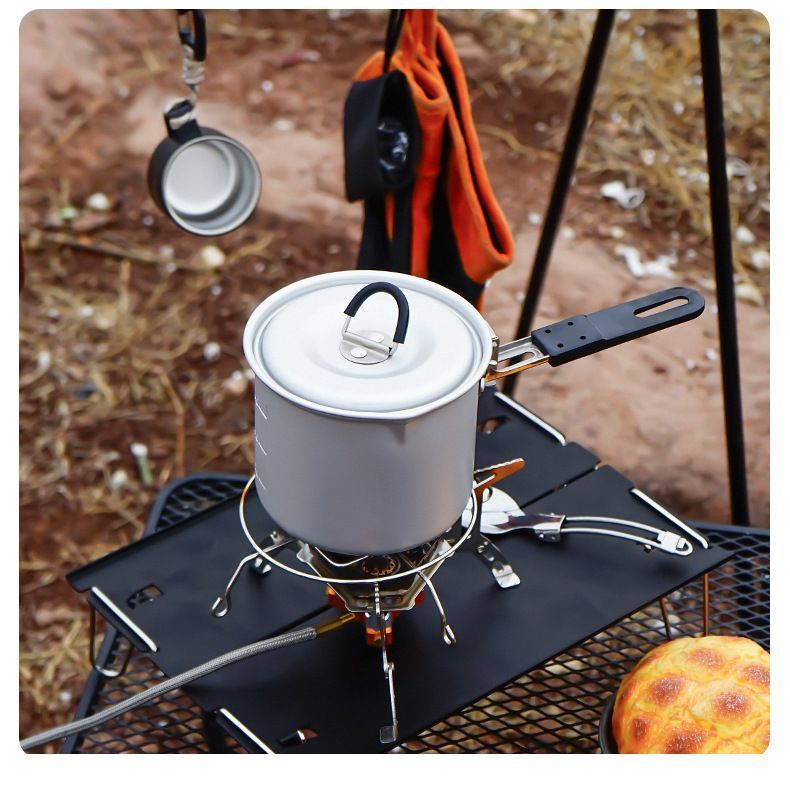 CLS Leite Pequeno Acampamento em Montanha ao Ar Livre Churrasco Portátil Água Fervente Chá Café Panela Única Autodirigível Dobrável Utensílios de Cozinha_voghion.com