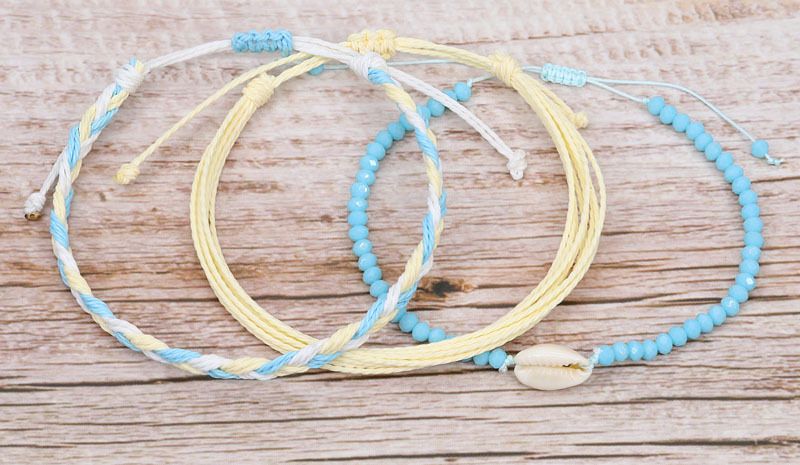 Shell Wax Thread Hand Woven Bracelet_voghion.com