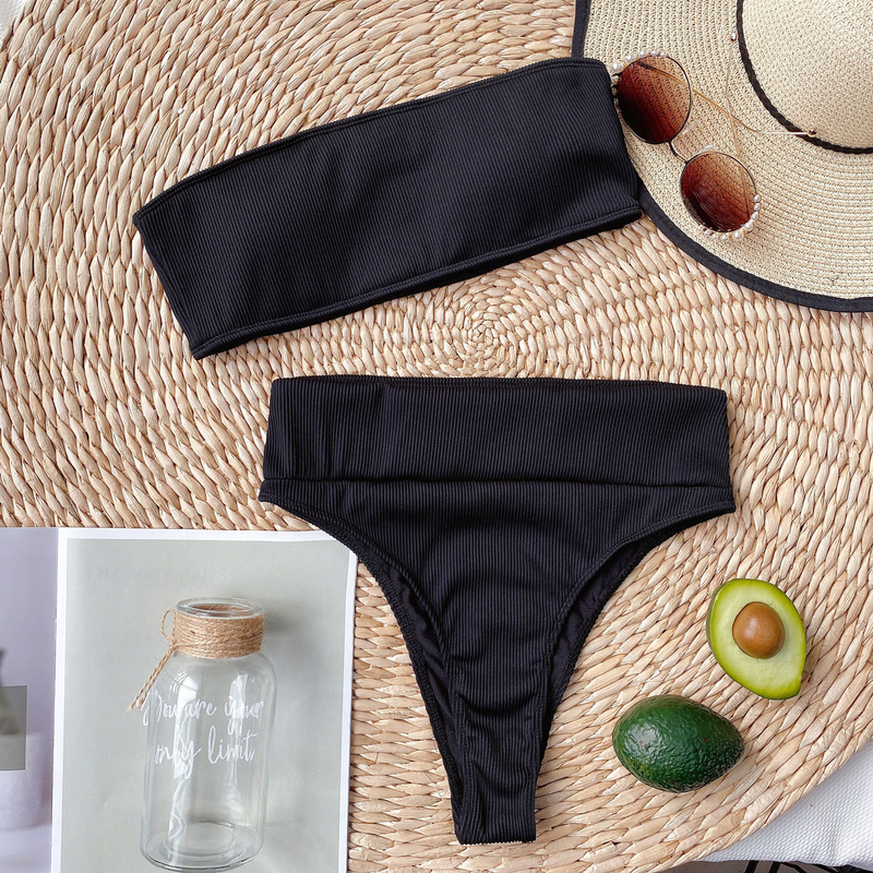 bikinis populaires pour maillots de bain simples étrangers, maillots de bain, maillots de bain de couleur unie, maillots de bain fendus_voghion.com