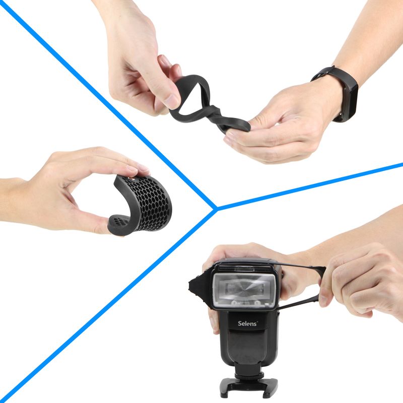 Selens 7 Farbfilter Wabengitter Lichtkugel Bounce Snoot Grip Beleuchtungsmodifikator mit Magnet für Blitz_voghion.com