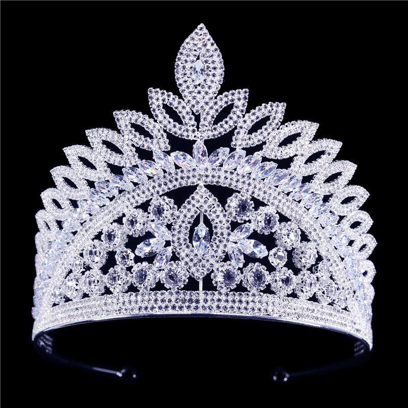Fashionable Bare Diamond Zircon Exquisite Hair Accessories Luxury Crown Shining Headwear Bridal Wedding Jewelry Female_voghion.com