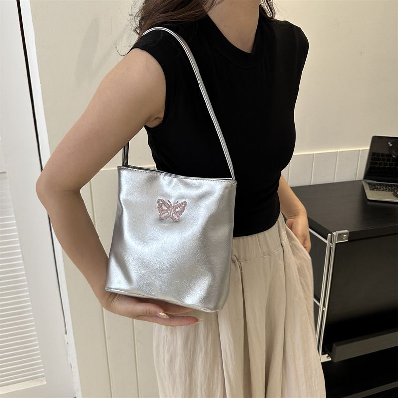 Borsa a tracolla singola semplice ed elegante, alla moda e di grande capacità, per donna, estate 2023, secchiello ascellare, casual, alla moda_voghion.com