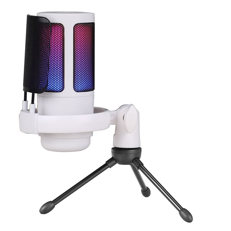 USB Condenser Gaming for PC PS4 Phone with Touch Mute Singing Noise Reduction RGB Lighting Capacitor Microphone Set_voghion.com