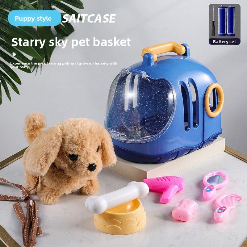 Piccolo coniglio bianco peluche bambola simulazione animale puzzle cane elettrico multifunzionale porterà a spasso i bambini dai 3 ai 46 anni_voghion.com