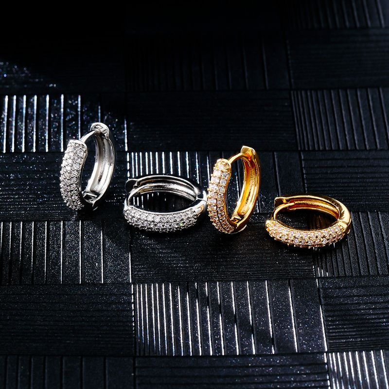 Mode Ohrringe Hip Hop Stil Männer und Frauen Ring Ohrringe Frauen galvanisierte Diamant eingebettet Ohrringe_voghion.com