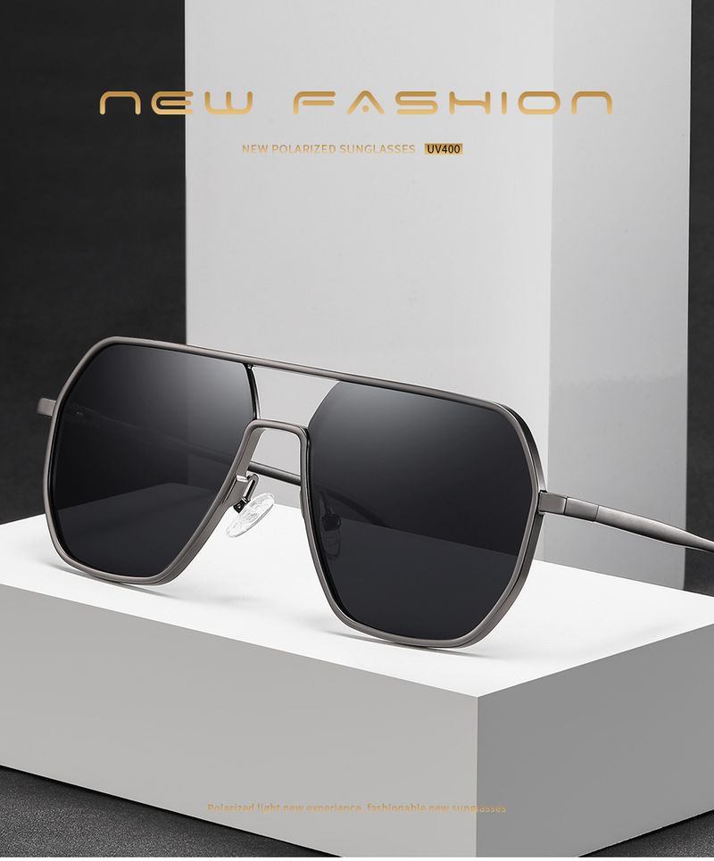 New Irregular Aluminum Magnesium Men's Sunglasses Driving Trend Sunglasses Night Vision Color Changing Anti UV Polarizing Lens_voghion.com