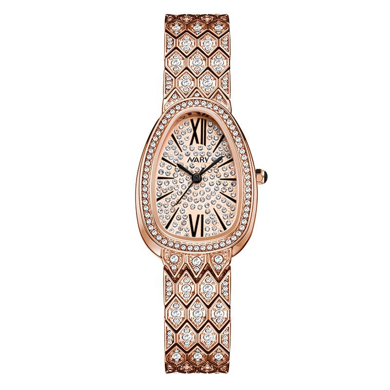 NARY/Nary Selected Hot-Selling Full Diamond Dames Slangenkop Design Waterdicht Quartz Horloge 7043_voghion.com