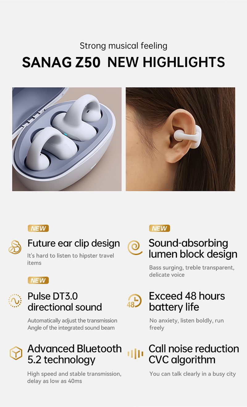 Sanag Z50s odprtokodne prevodne TWS brezžične Bluetooth slušalke s panoramskim zvokom, športne vodoodporne ušesne sponke_voghion.com