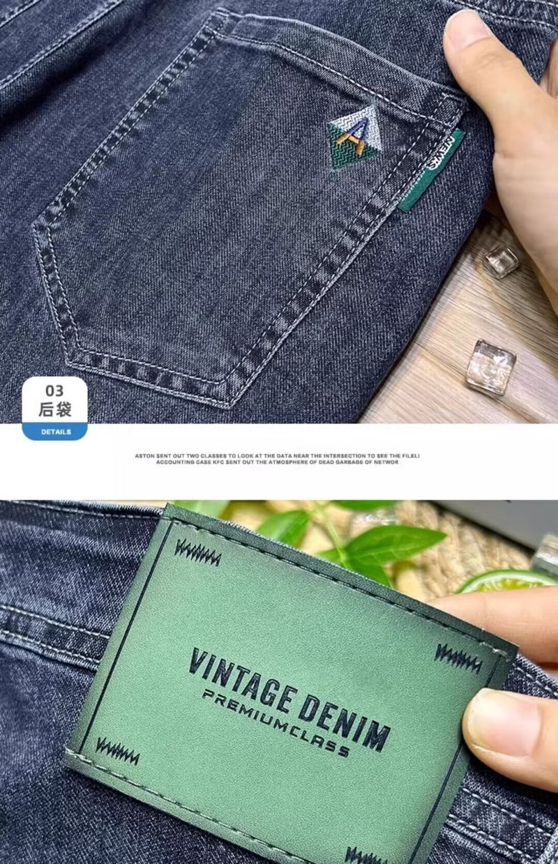Zengzhi Summer Ice Silk Thin Denim Shorts Men's Straight Loose Casual Ripped Five-Point Pants_voghion.com