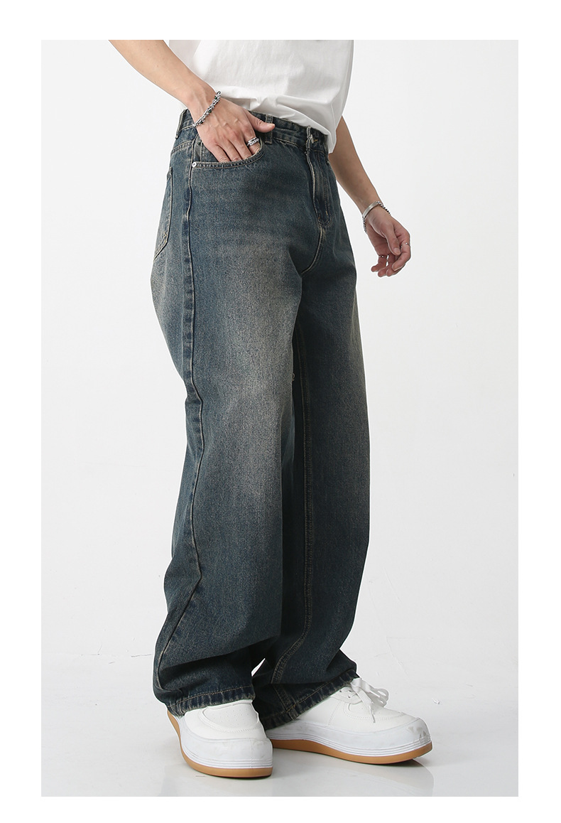 Herre vårlig denimbukser, jakke, dress, vintage_voghion.com
