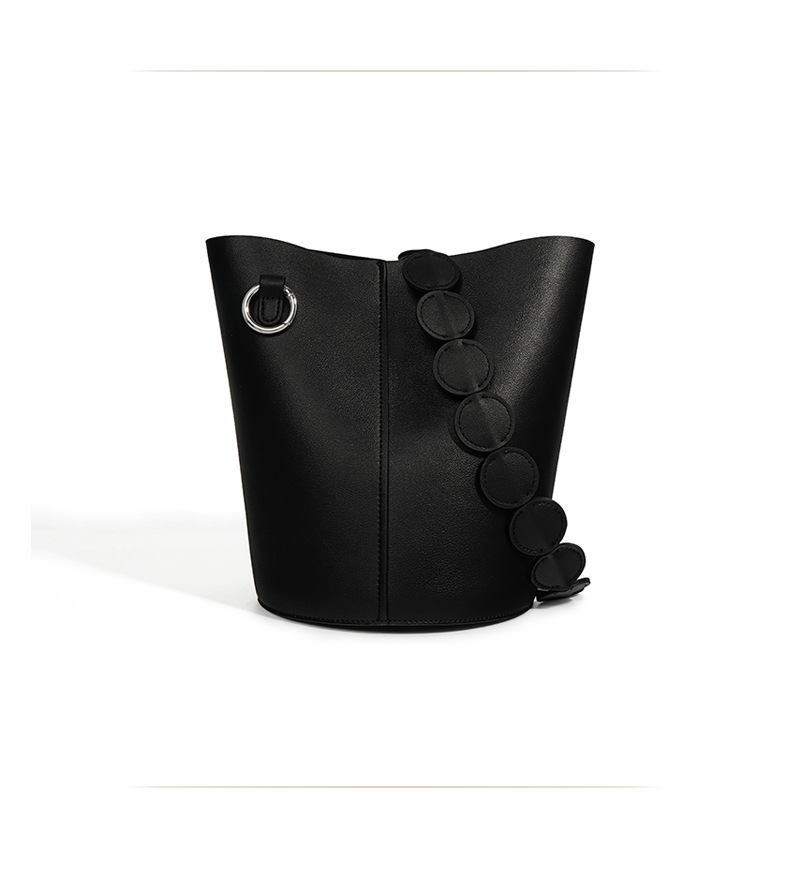Borsa a secchiello da donna, a tracolla, da pendolare, con design di nicchia, di alta qualità, a mano, con tracolla, in pelle di mucca, alla moda._voghion.com