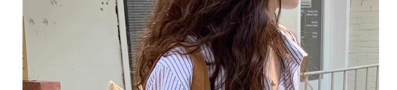 Chemise rayée rose française ample avec protection solaire pour fille, collection été 2025, haut à manches longues style décontracté, veste fine_voghion.com