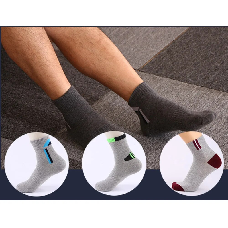 Spring Mid Length Solid Color Small Label Breathable Casual Adult Cotton Men's Socks_voghion.com