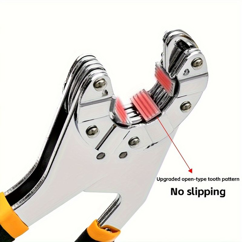 14-In-1 Multi-Purpose Wrench Set, High Carbon Steel Adjustable Open-End Spanner, Sawtooth Design With Tight Bite, Mechanical Operation, Repair Tools_voghion.com