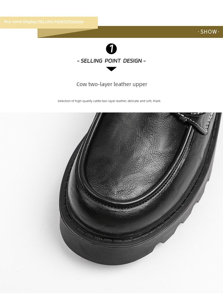 Loafer mit dicken Sohlen für Damen, Frühling und Herbst 2025, neues echtes, höhenverstärkendes, dickes Absatz, kleines Leder im britischen Stil_voghion.com