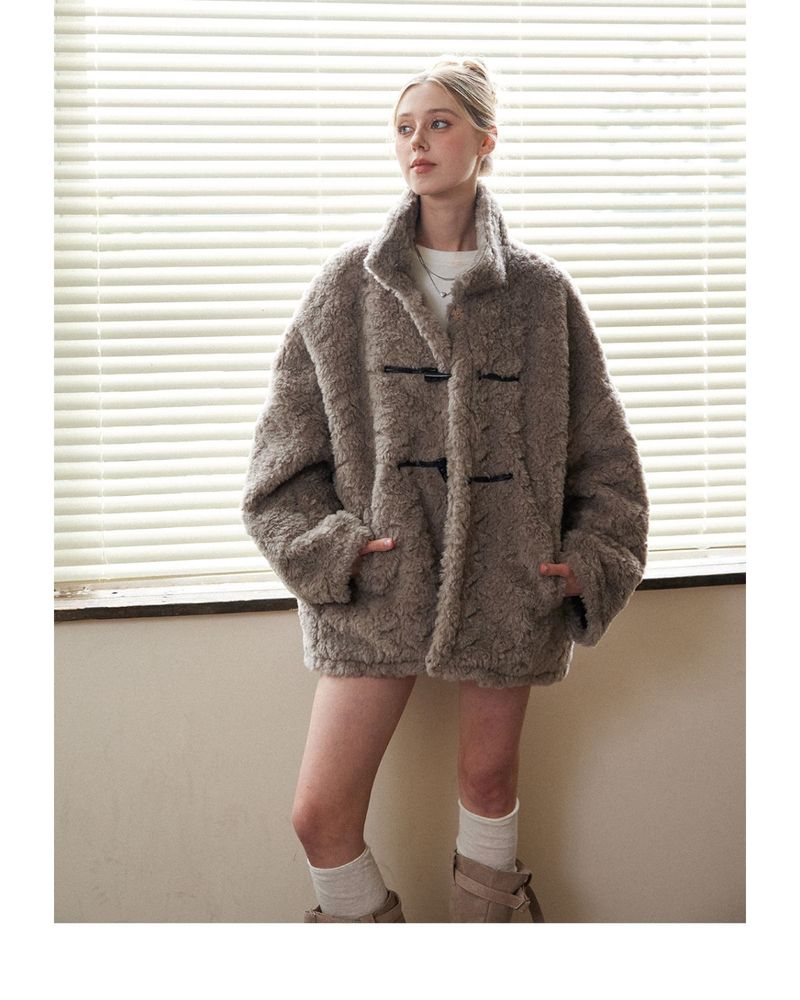 Beikastudios American Style Fleece-Lined For Women, New Autumn And Winter Eco-Friendly Stand Collar Fur Coat_voghion.com