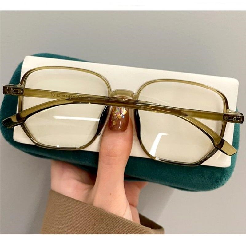 Occhiali da vista grandi quadrati alla moda, anti-luce blu, da donna, per computer, da gioco, classici, trasparenti_voghion.com