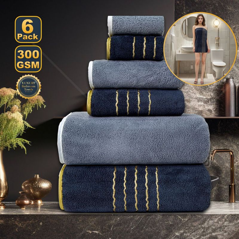 Ensemble de serviettes de bain en polaire corail, 8 pièces, de luxe, ultra douces et très absorbantes, idéales pour la maison et les voyages_voghion.com