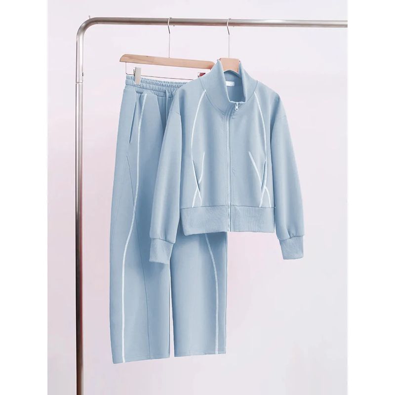 Damenbekleidung Lässige Sportanzüge für Damen Frühling und Herbst Neue Mode High-End-verdicktes Sweatshirt mit weitem Bein_voghion.com